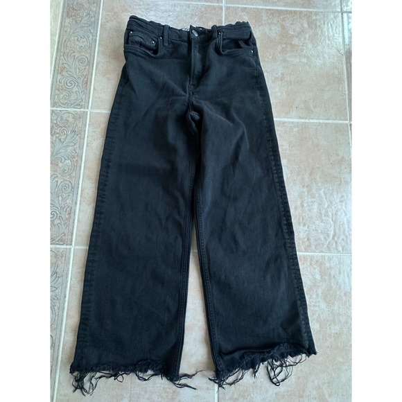 Reformation Stretch Flood Wide Leg Crop Jean in‎ Black Size 25 - Picture 1 of 8